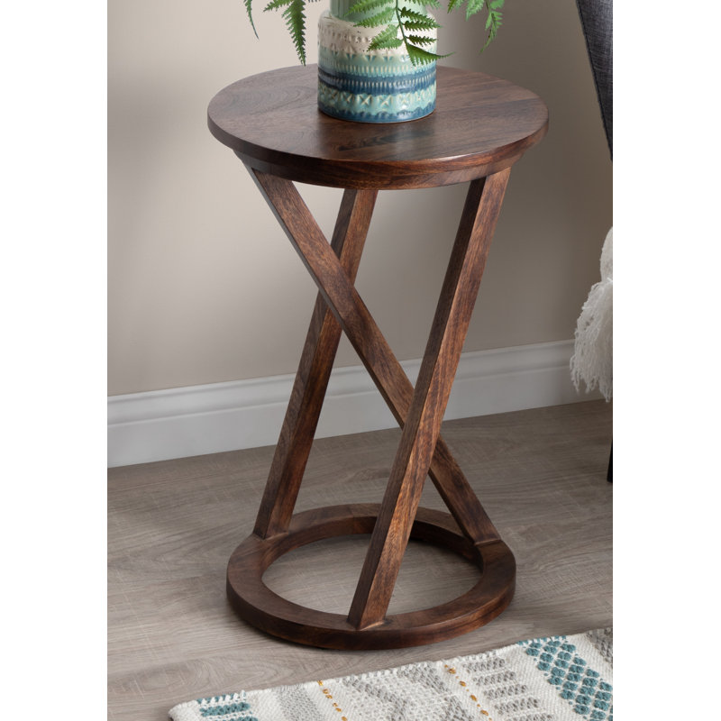 Gracie Oaks Cruz Solid Wood Cross Legs End Table & Reviews Wayfair